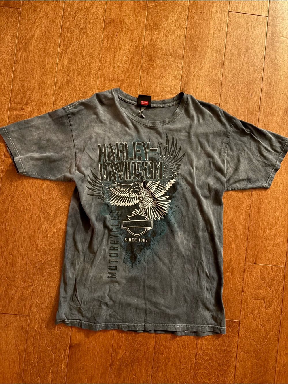 Y2K Harley Davidson Eagle Acid Wash Dealer Tee Size M